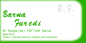 barna furedi business card